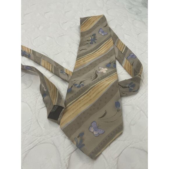 Vintage Stonehenge Neck Tie Butterflies Floral - Picture 4 of 6